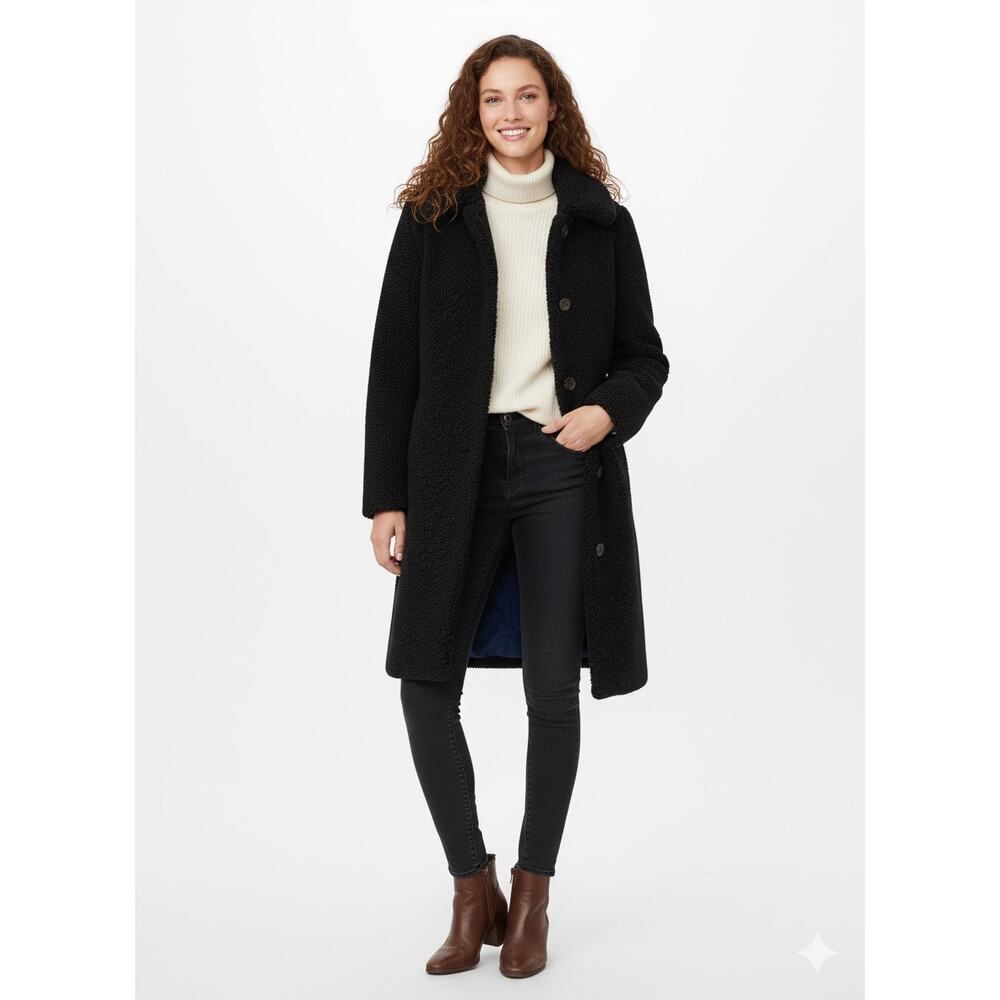 J.Crew Teddy Sherpa Coat – Women's - Black - XSmall